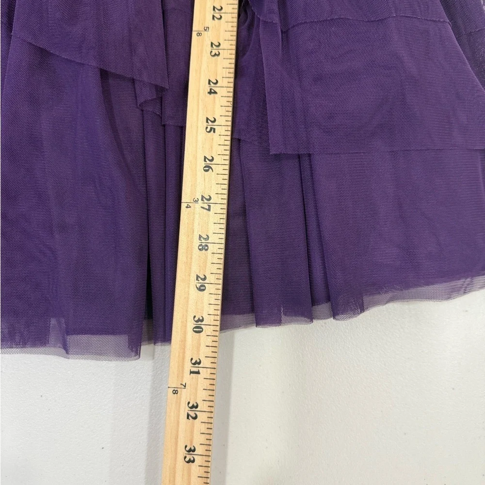 Nanette Lepore Girls Dress Sleeveless Tule Layered Sequin Dark Purple Size L(14)